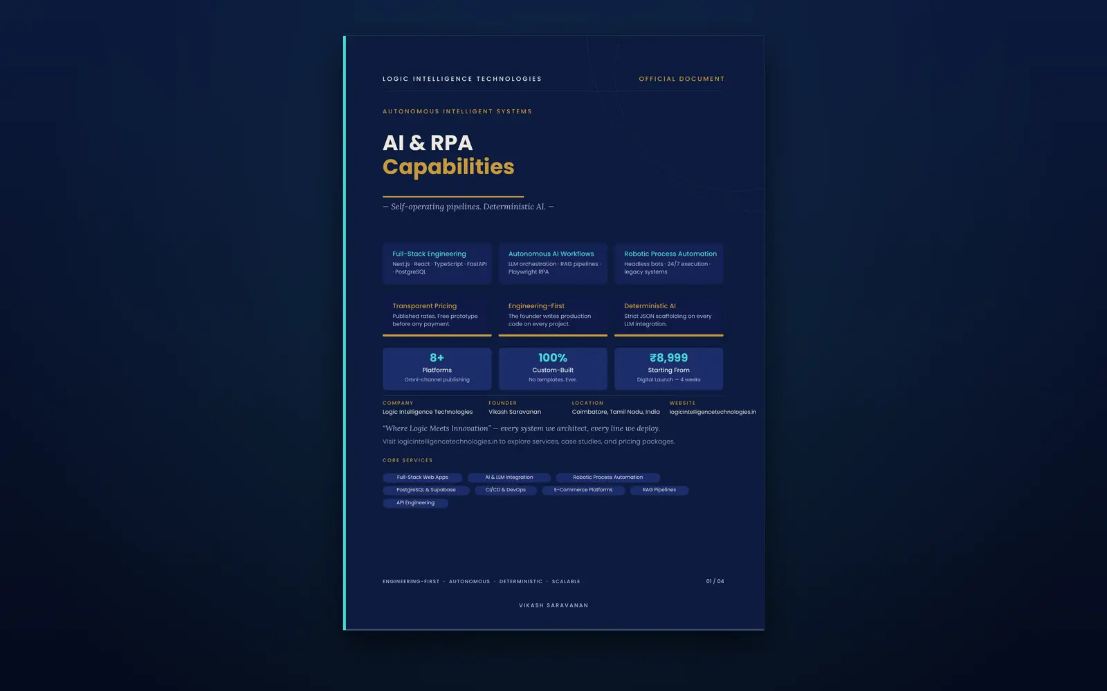 AI & RPA Capabilities Document Cover