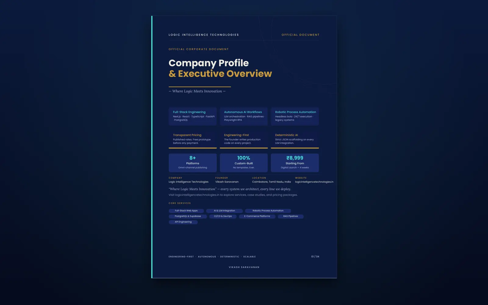 Company Profile & Executive Overview Document Cover