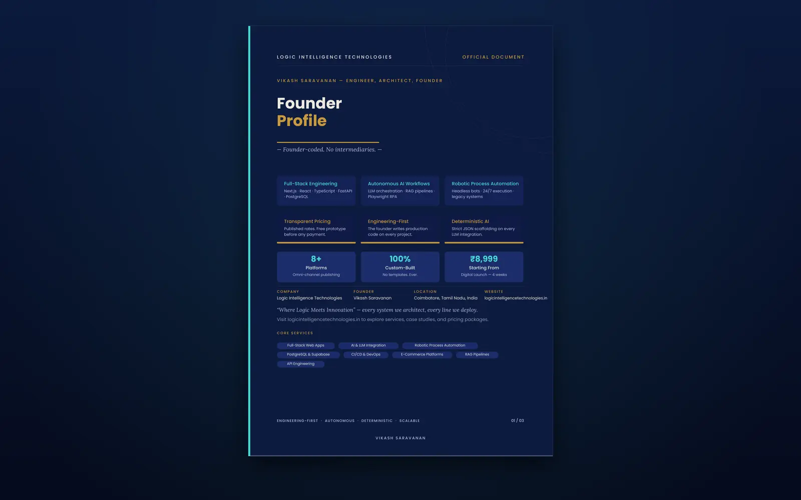 Founder Profile Document Cover