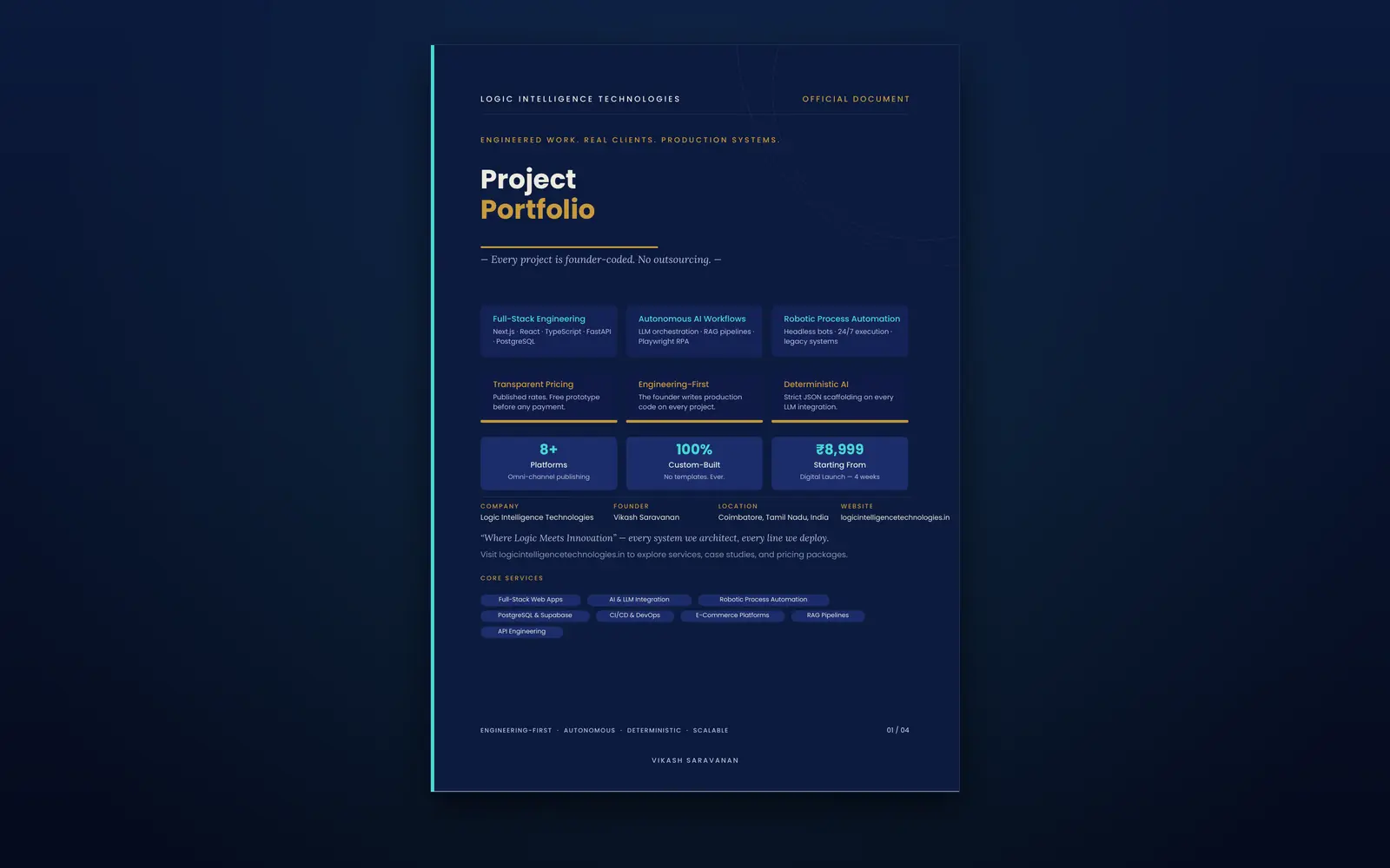 Project Portfolio Document Cover