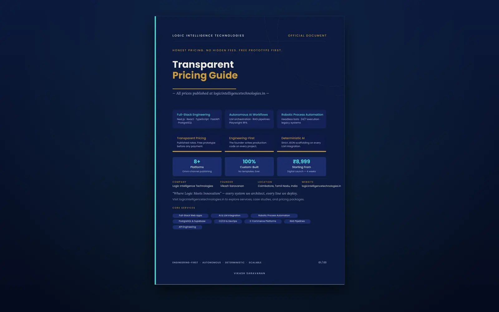 Transparent Pricing Guide Document Cover