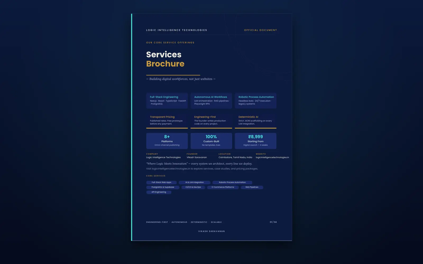 Services Brochure Document Cover